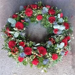 Red Rose and Thistle Wreath W189