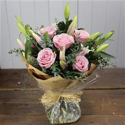 Pink Rose and Lily Bouquet