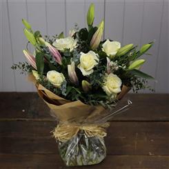 White Rose and Lily Bouquet