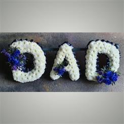 DAD letters with tartan L232