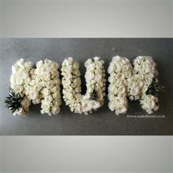 Mum tribute with white roses