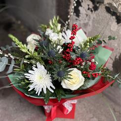 Crimson &amp; Ice Winter Bouquet