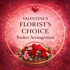 Florist Choice Valentines Basket Arrangement