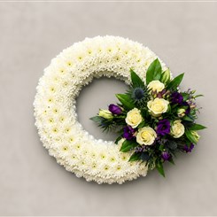 White &amp; Purple Based Wreath W180