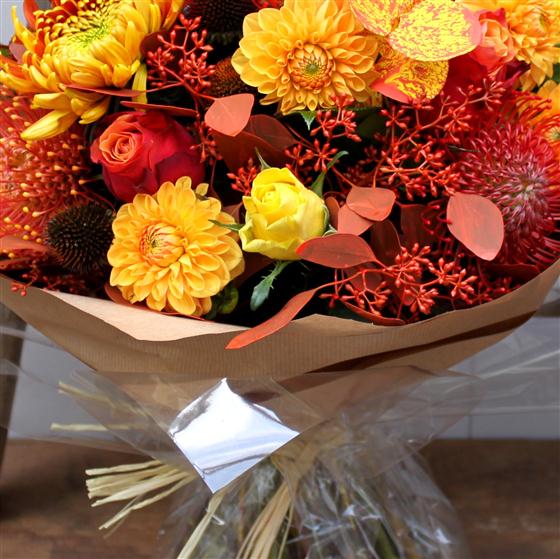 Fallen Leaves Bouquet Azalea Flowers Florist Aberdeen